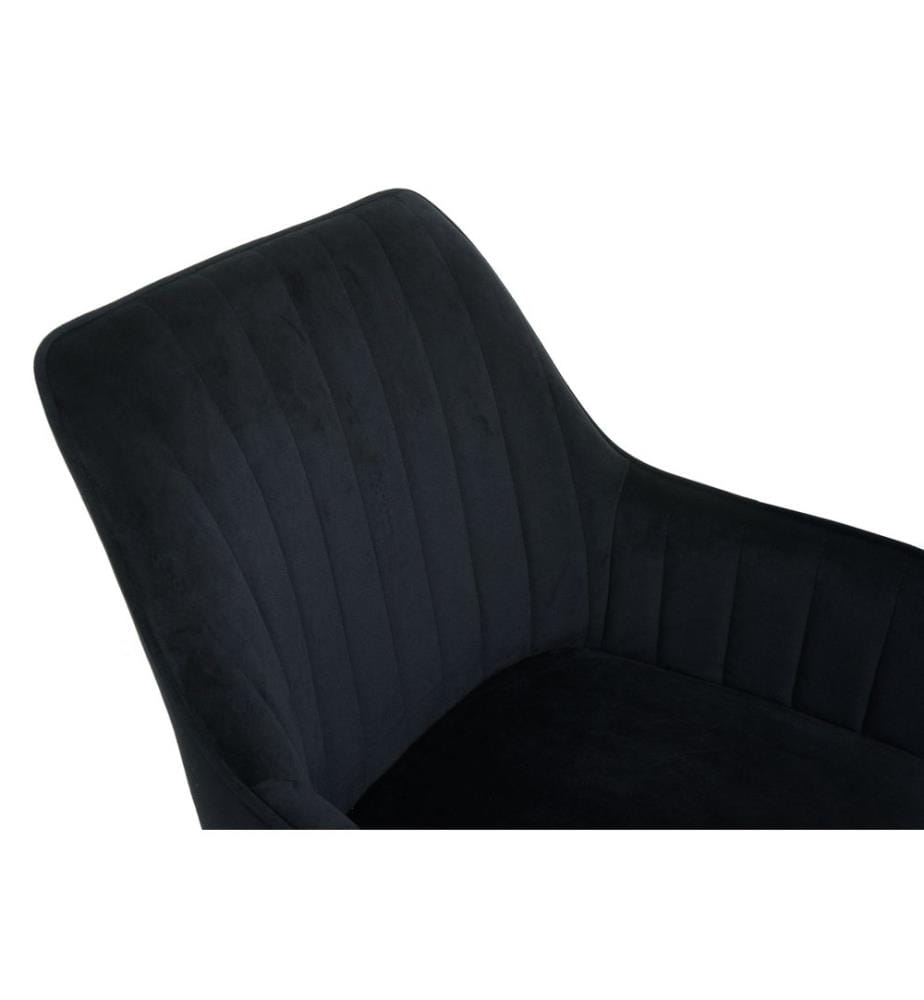 Sedia da ufficio Orient velvet con braccioli base dorata nera