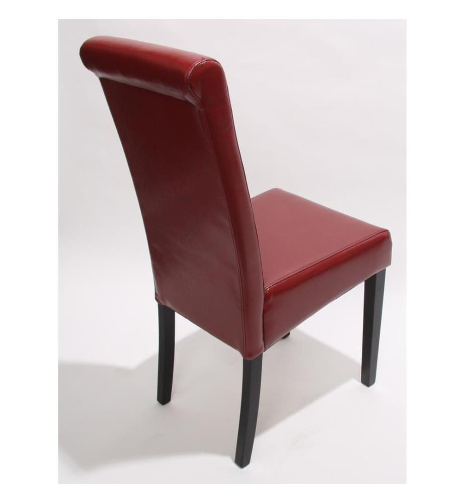 2x Esszi mmerstuhl Novara II Leder - rot dunkle Beine