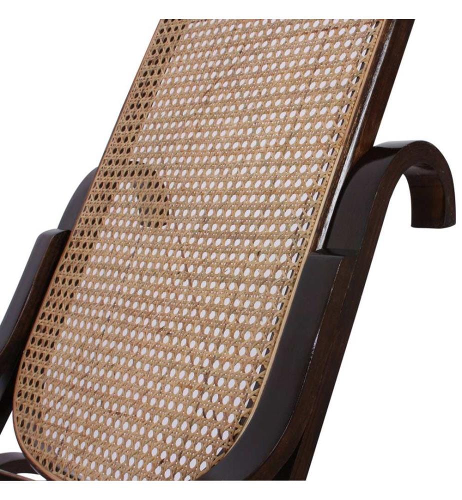 Fauteuil à bascule Fauteuil oscillant M41 en bois noyer rotin