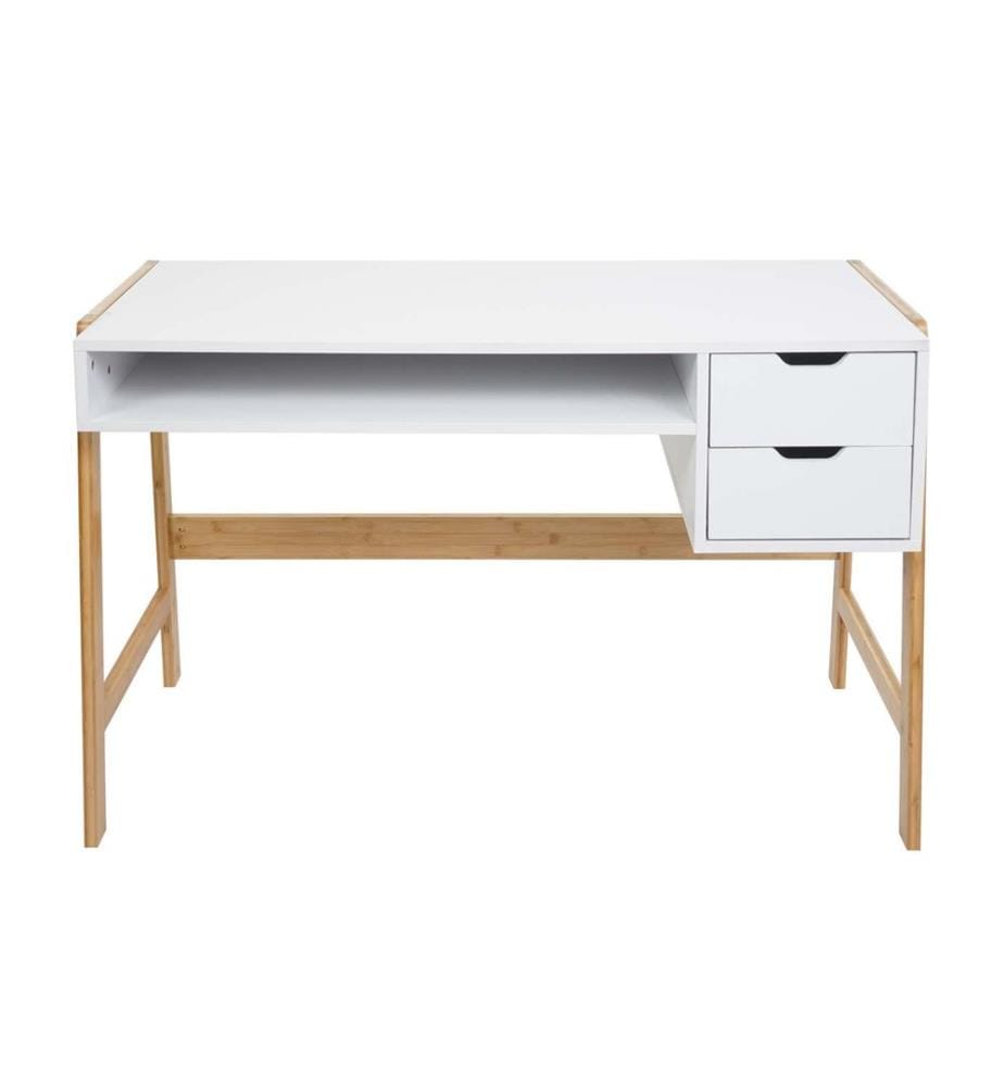 Bureau Bureau informatique avec tiroir Bambou 76x115x58 cm