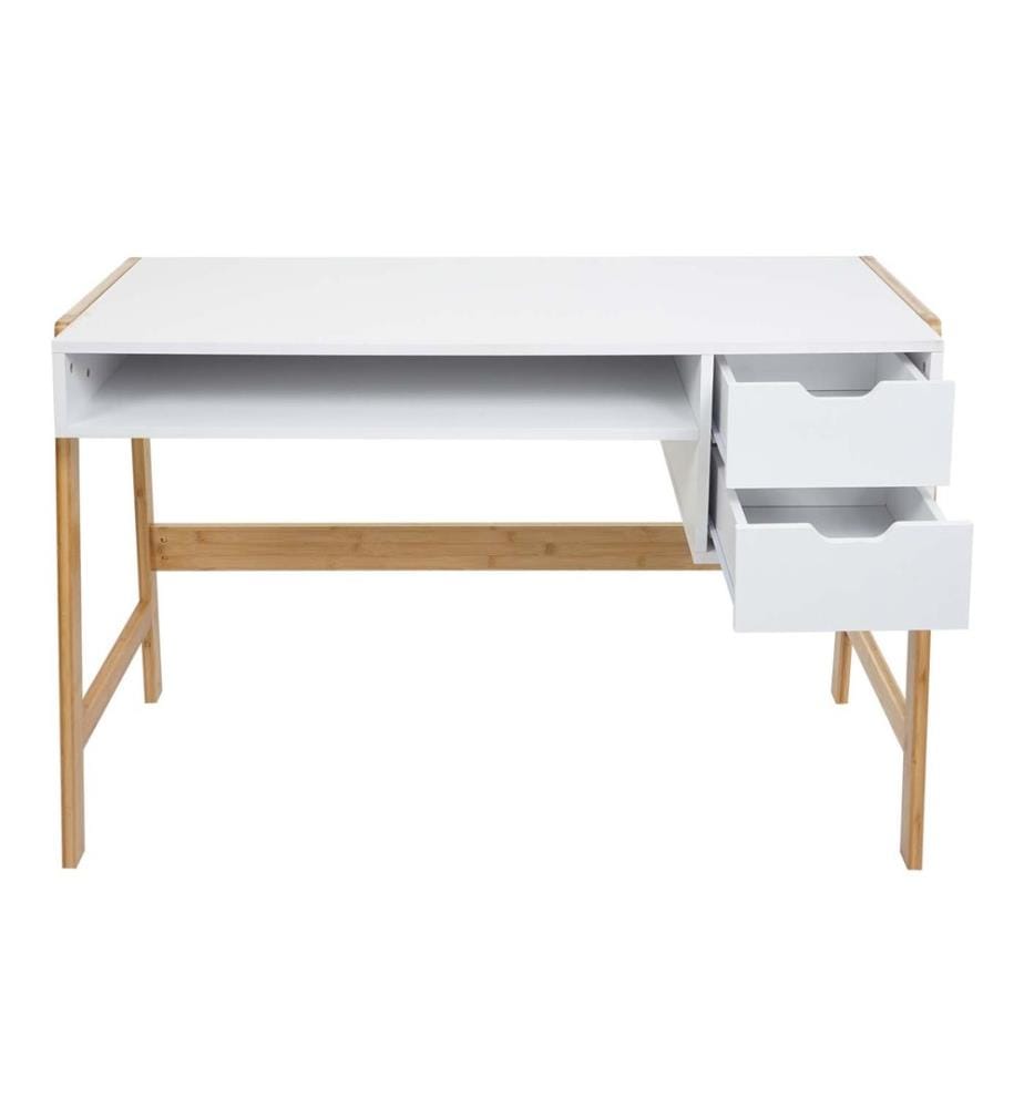 Bureau Bureau informatique avec tiroir Bambou 76x115x58 cm