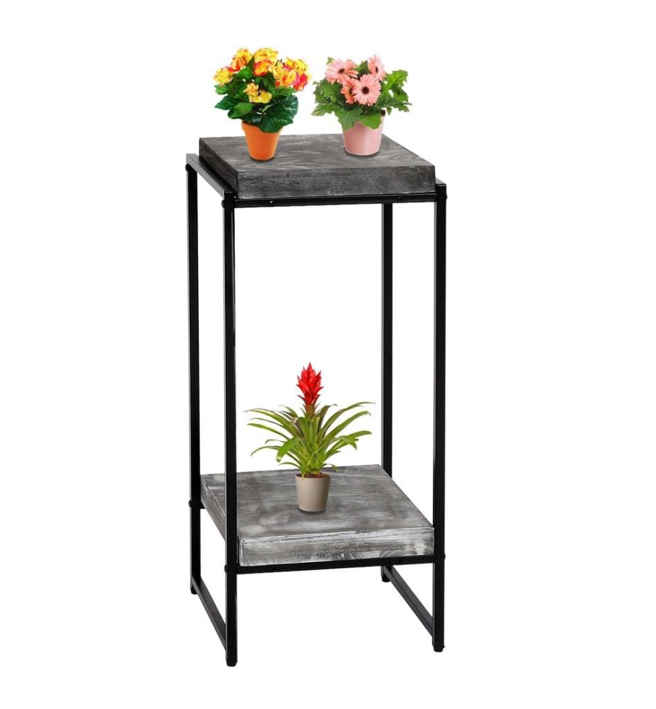 Table à fleurs JAM-K71 Table d'appoint FSC métal gris foncé 82 cm