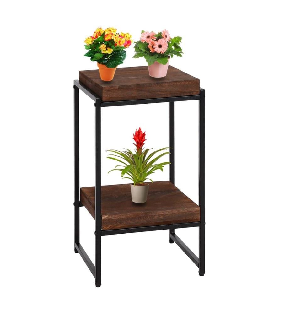 Table à fleurs JAM-K71 Table d'appoint FSC métal brun foncé 61 cm