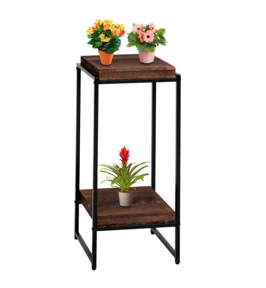 Table à fleurs JAM-K71 Table d'appoint FSC métal brun foncé 82 cm