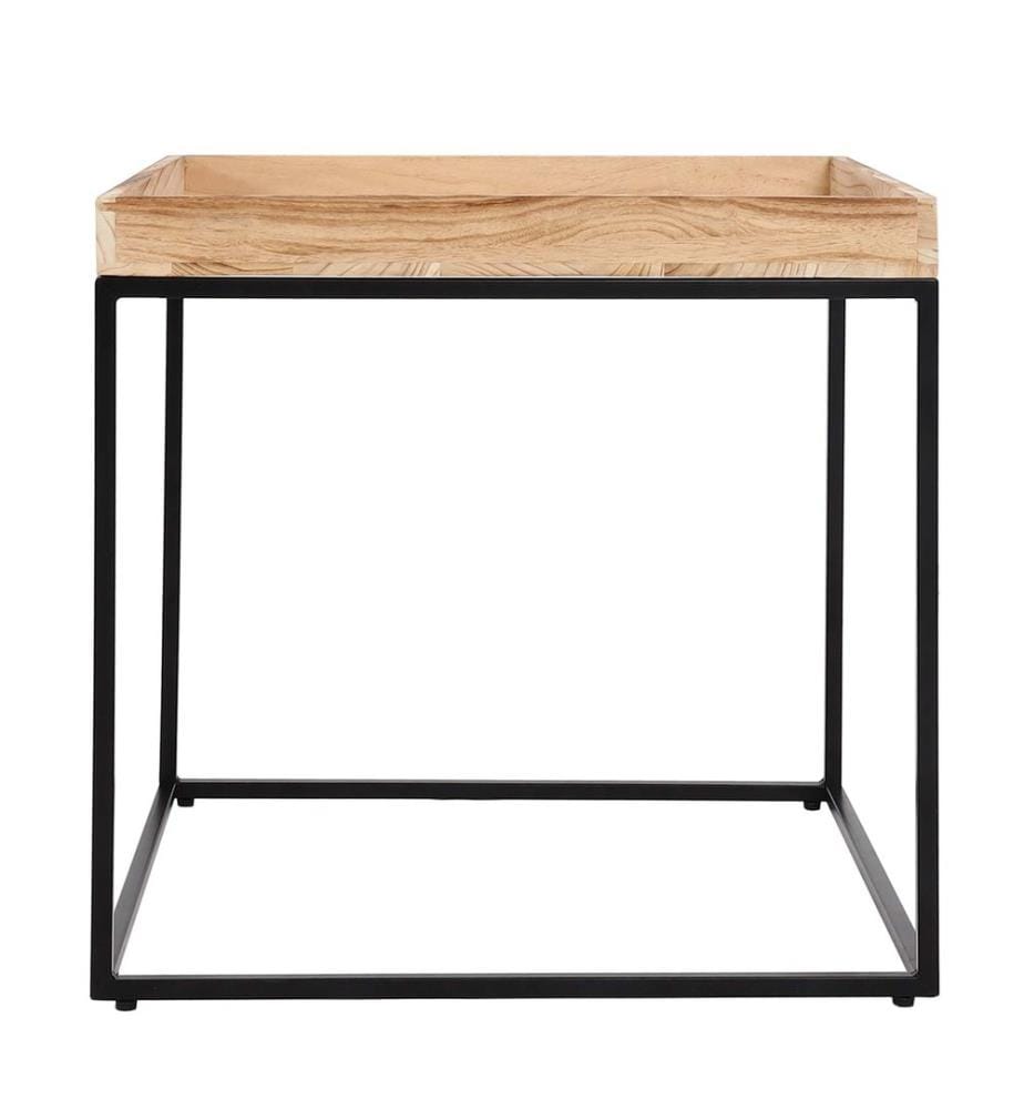 Table d'appoint JAM-K71 Table basse bois FSC métal 60x60x60 cm naturel