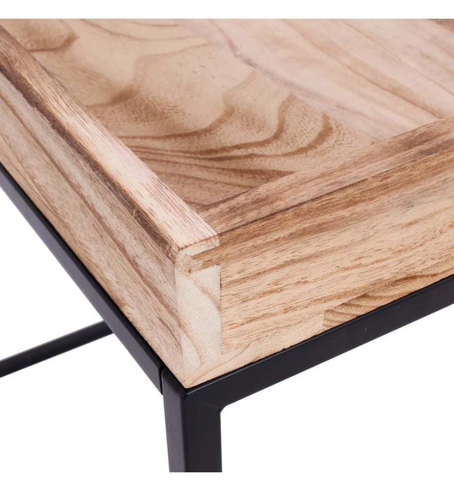 Table d'appoint JAM-K71 Table basse bois FSC métal 60x60x60 cm naturel
