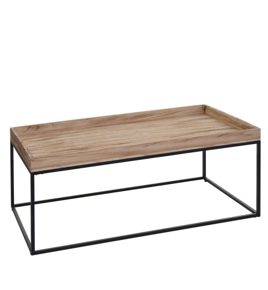 Table basse JAM-K71 Table basse bois massif métal 46x110x60 cm
