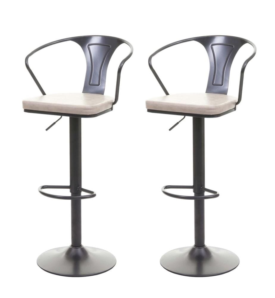 2er-Set Barhocker JAM-H10b höhenverstellbar Industrial schwarz-creme