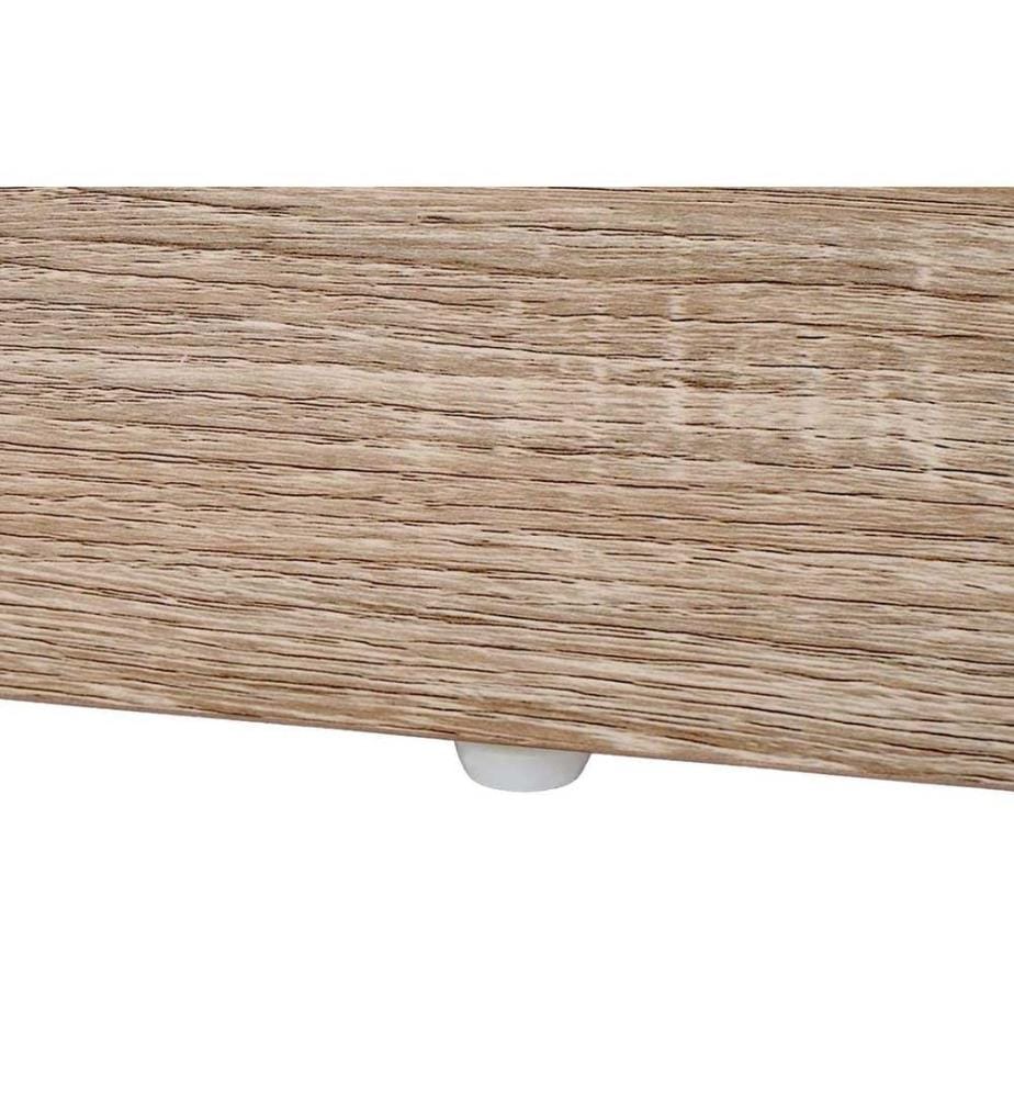 Couchtisch mit Schiebetüre 6 Staufäche Holz-Optik Metall 44x120x60 cm