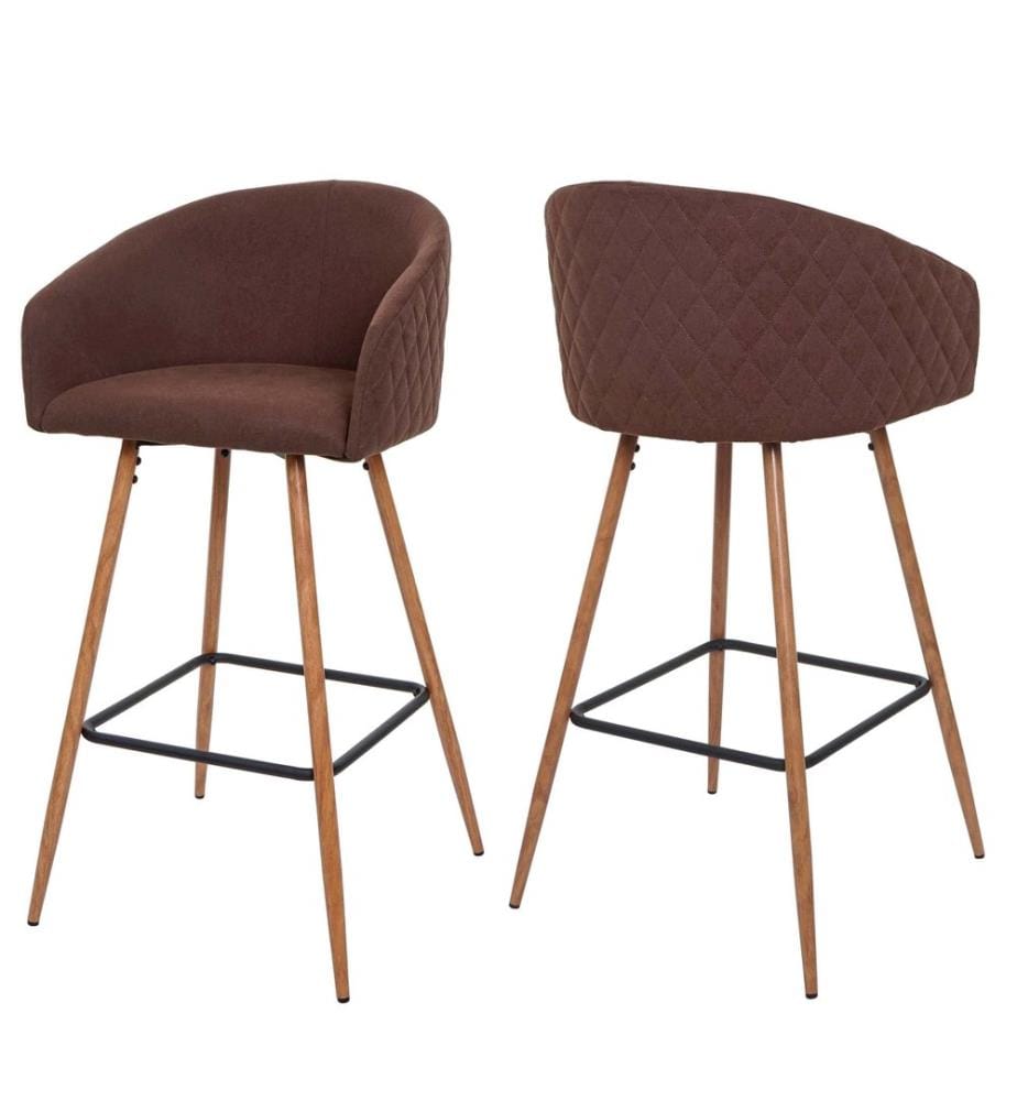 Set di 2 sgabelli da bar JAM-D72 Sgabello da cucina in legno marrone