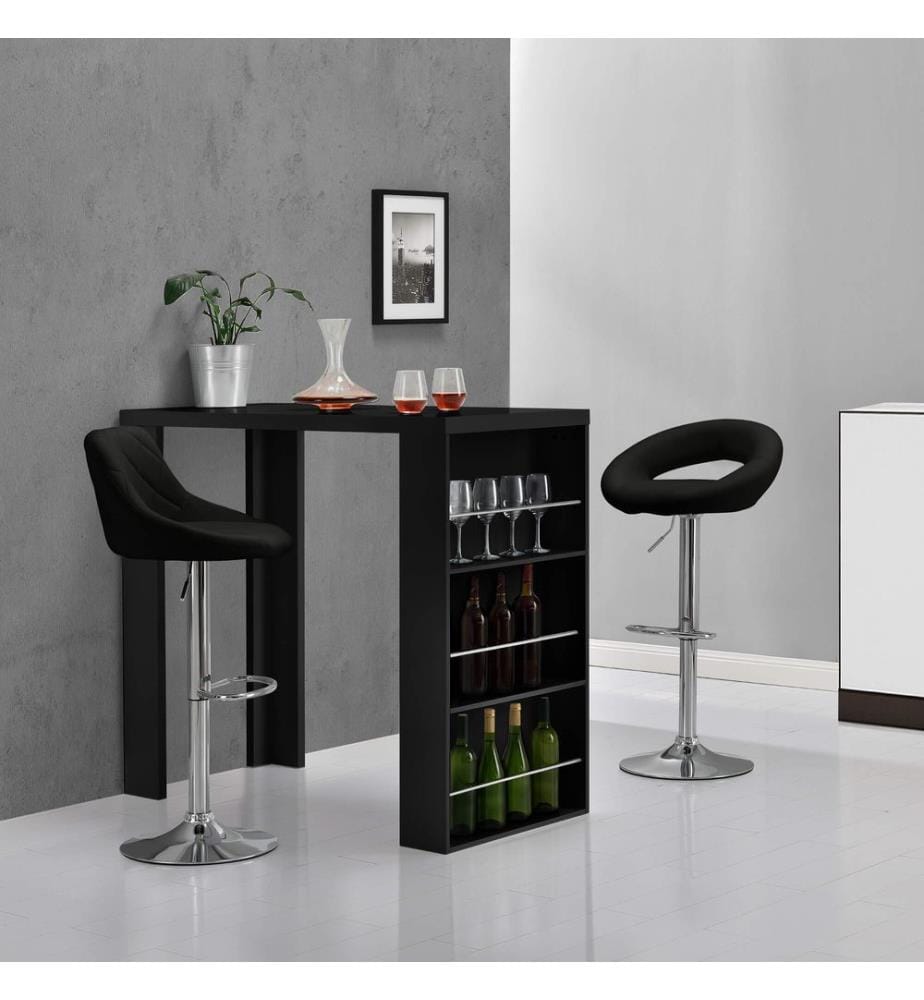 Bartisch Bonn 117 x 57 x 106,5 cm mit 3 Fächern Schwarz