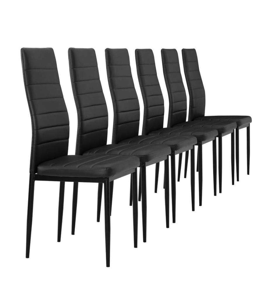 Esszi mmerstuhl Lidköping 6er Set Schwarz Kunstleder