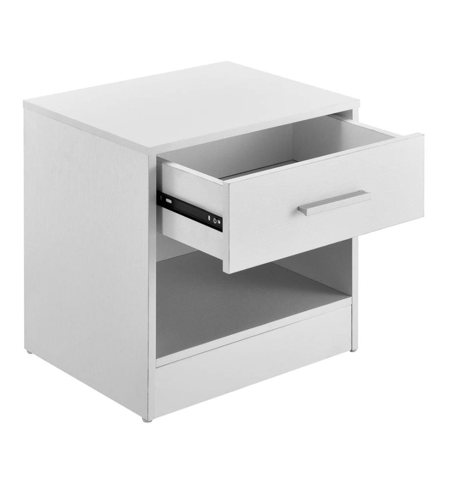 Table de nuit Jette 36.5 x 38 x 29.5 cm avec tiroir Blanc
