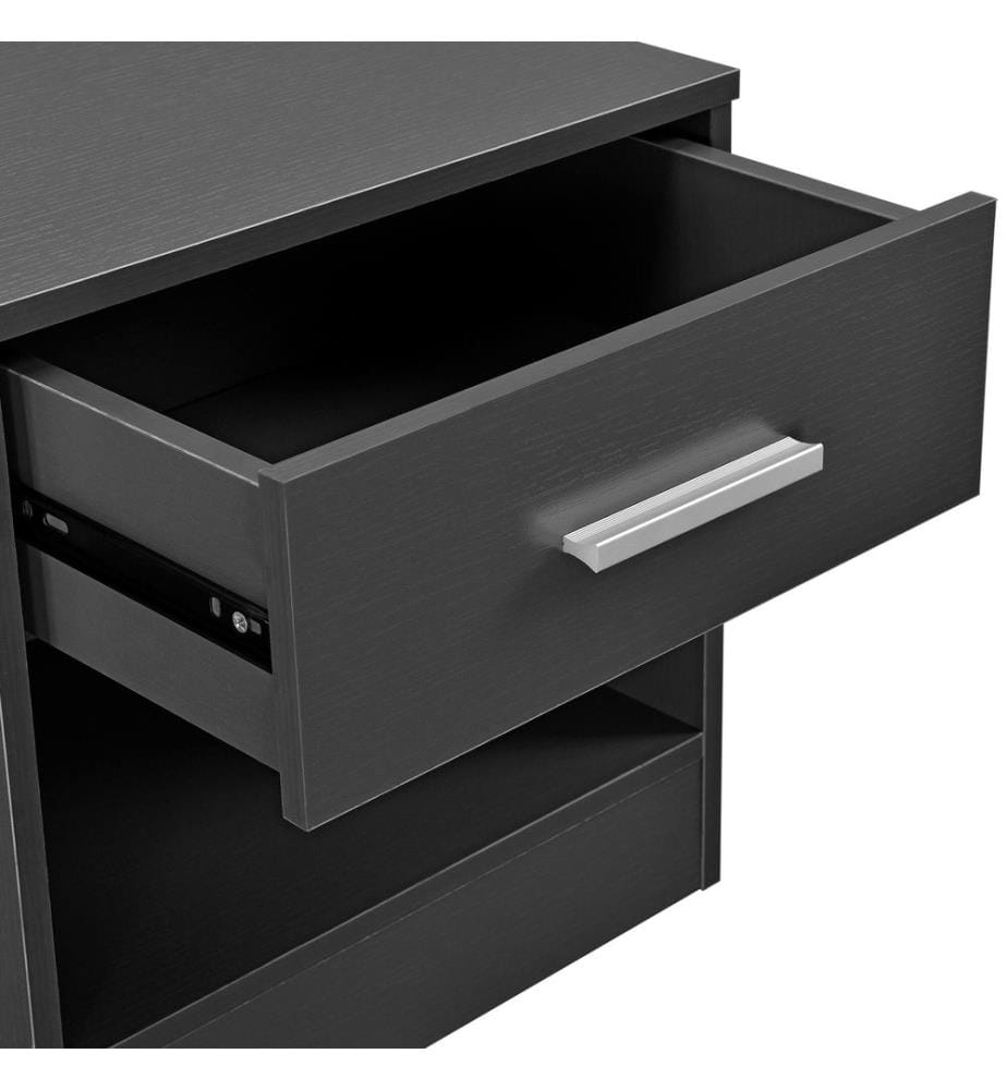 Nachttisch Jette 36.5 x 38 x 29.5 cm mit Schublade Grau
