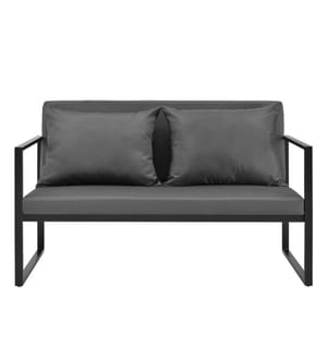 Banc de jardin Lerum avec coussins Noir