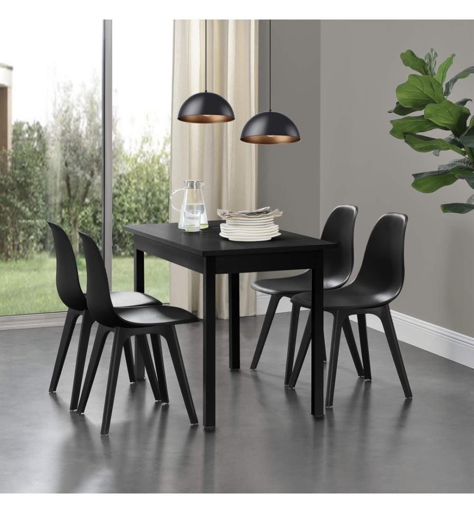 Sedia da pranzo Brevik set di 6 83x54x48 cm nero