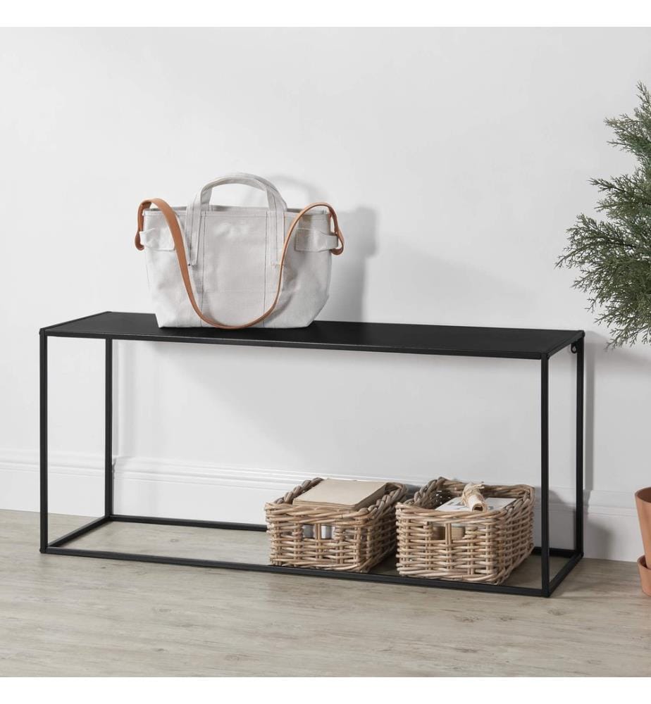 Table basse Alboraya 50x115x32 cm Résistant aux rayures Métal Noir