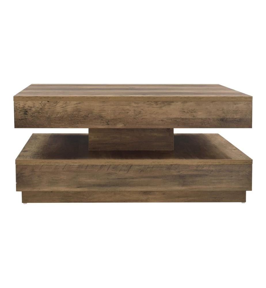 Couchtisch Florenz 76x76x38 cm Drehbar mit Ablage Holzfarben