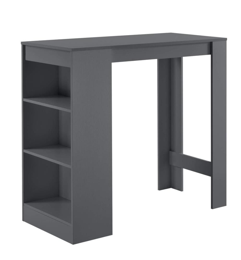 Bartisch Kouvala 110x50x103 cm Hausbar mit 3 Fächern Dunkelgrau