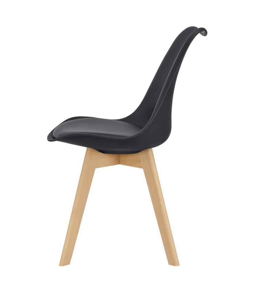 Sedia da pranzo Fläten Set di 2 81x49 cm Finta pelle nera PU