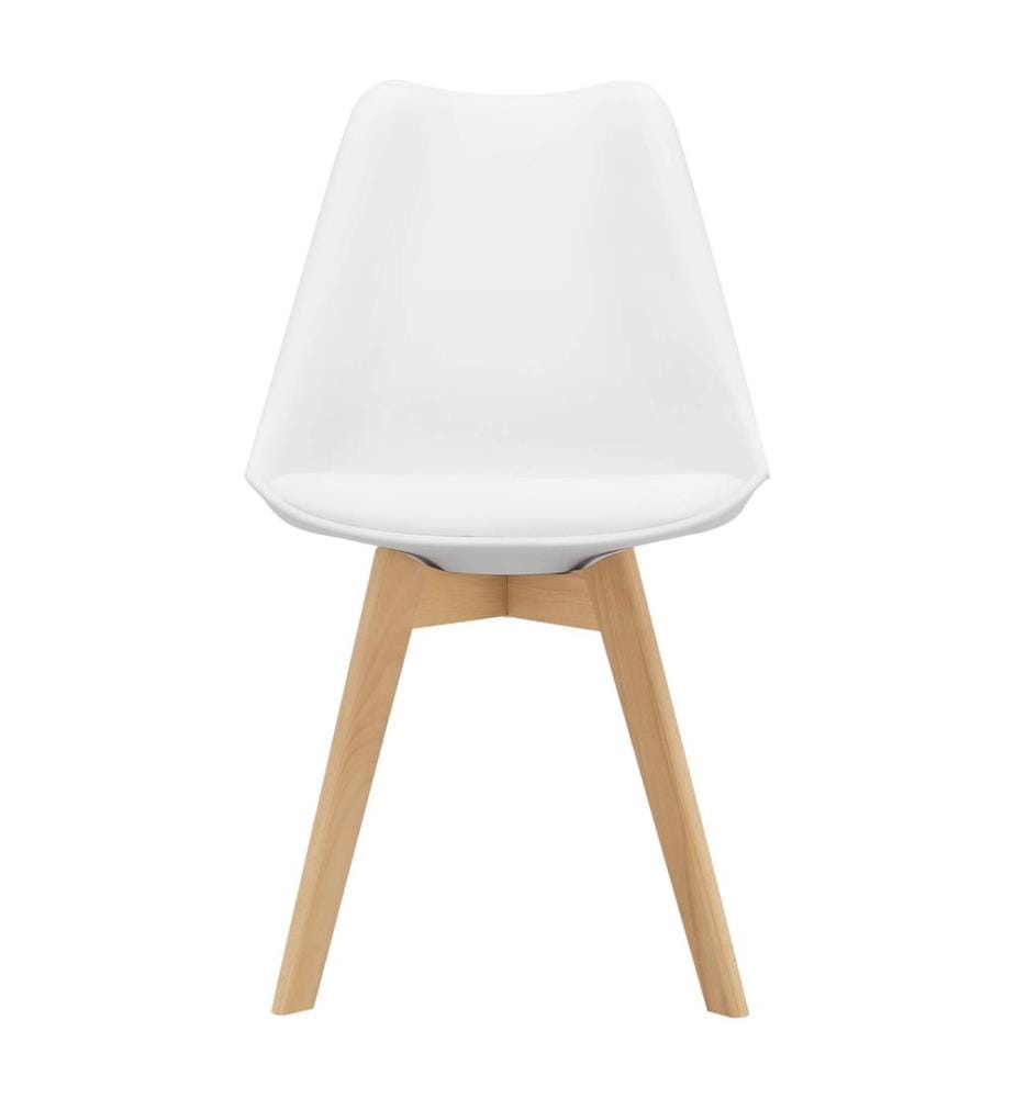 Sedia da pranzo Fläten Set di 2 81x49 cm Finta pelle bianca PU