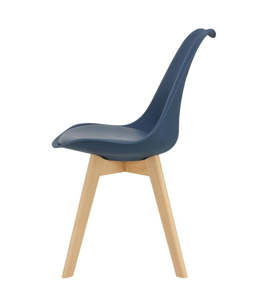 Esszi mmerstuhl Fläten 2er Set 81x49 cm Blau PU-Kunstleder