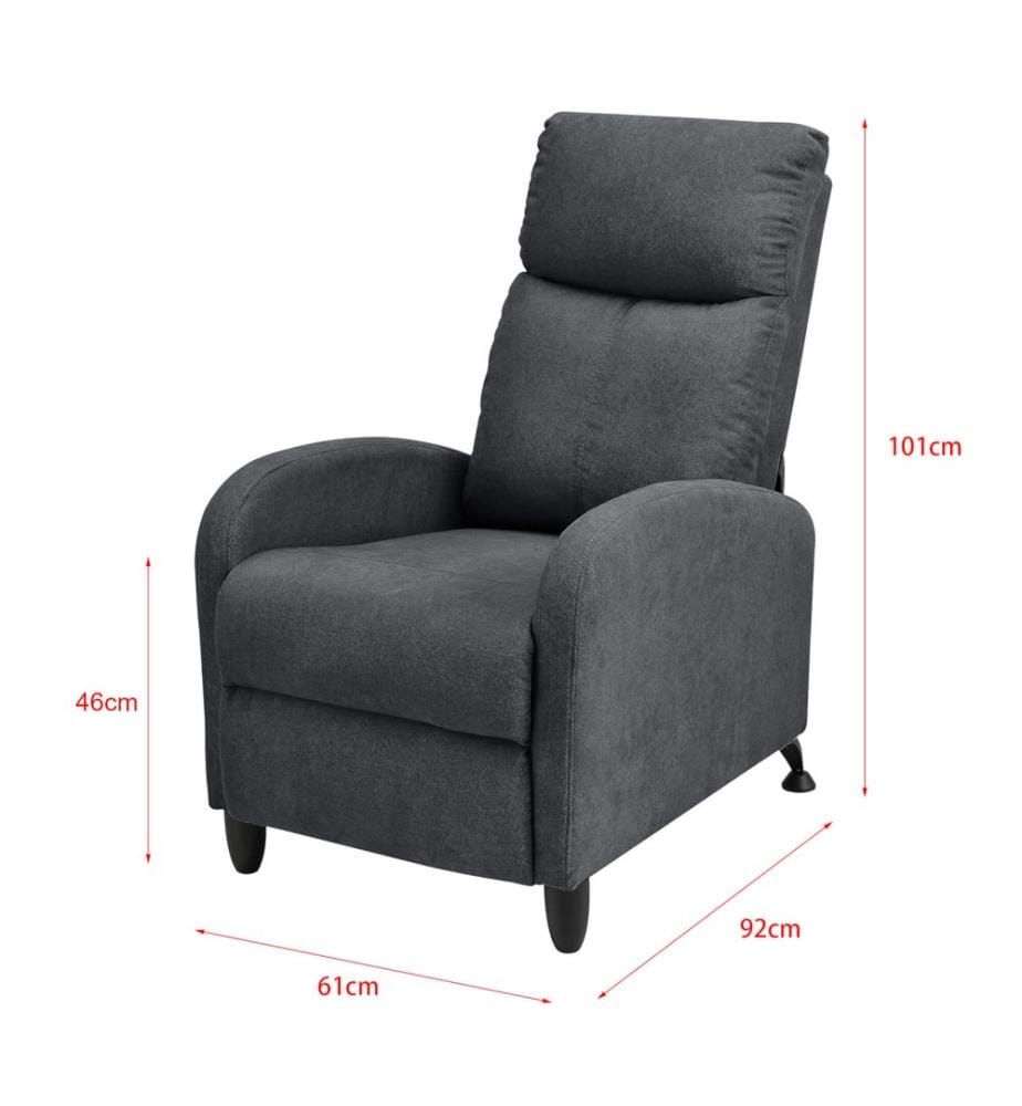 Fauteuil rembourré Bregenz 102x60x92 cm avec dossier réglable