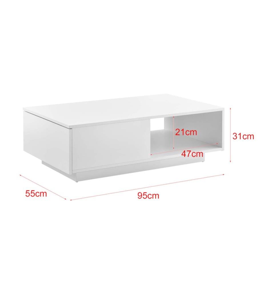 Table basse Biskra 95x55x31 cm Blanc