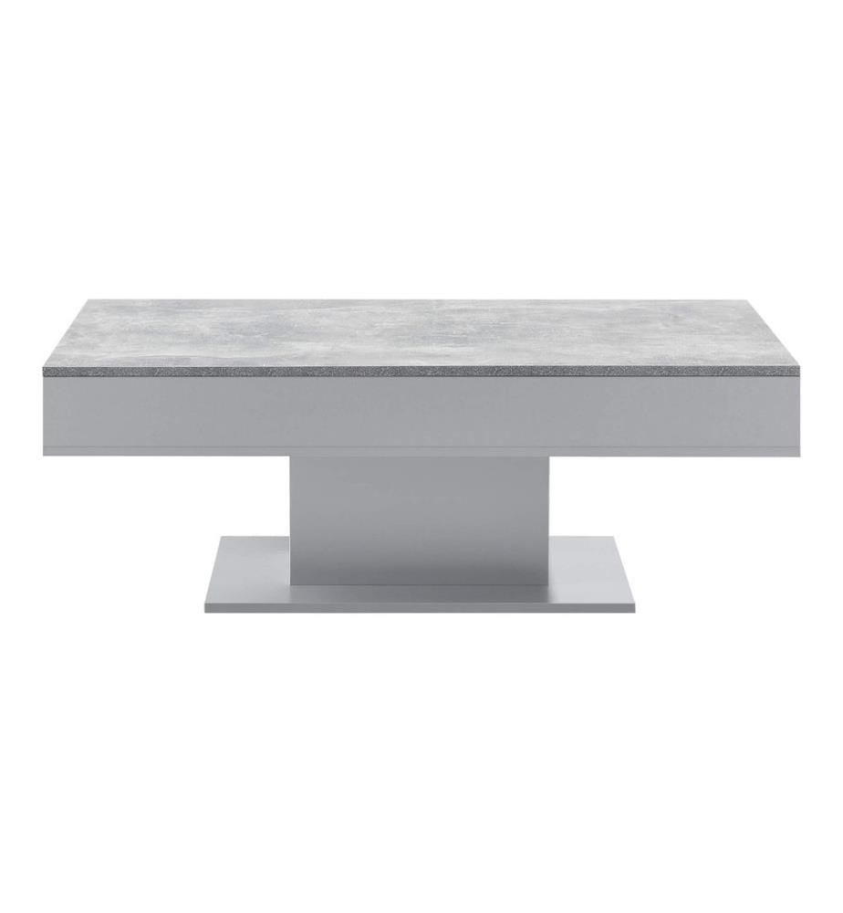 Table basse Lünen avec 2 compartiments de rangement imitation béton gris clair