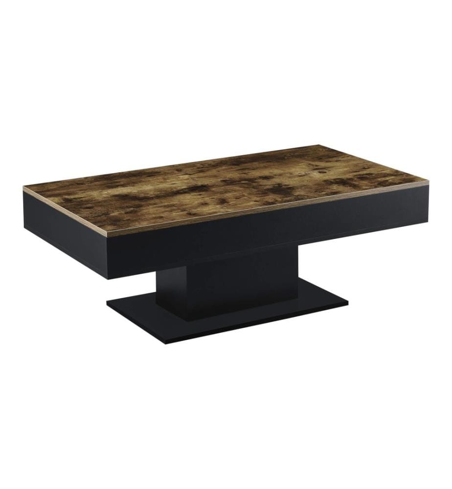 Table basse Lünen 40x110x60 cm Fonction coffre Couleurs bois Noir