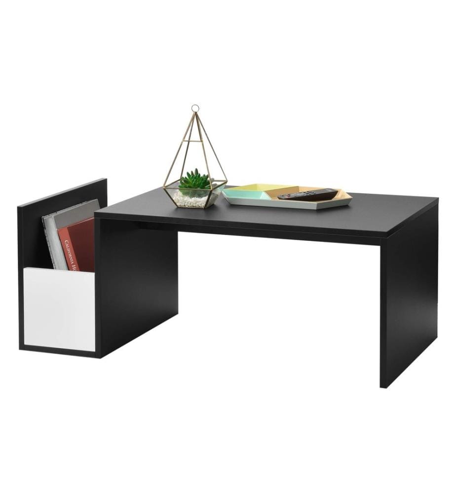 Table basse Bollnäs 90x45x35 cm avec étagère Noir