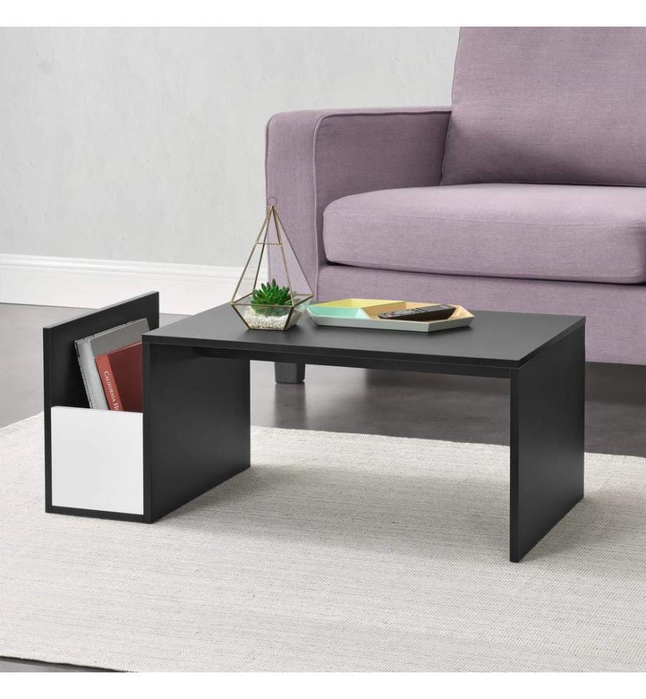 Table basse Bollnäs 90x45x35 cm avec étagère Noir