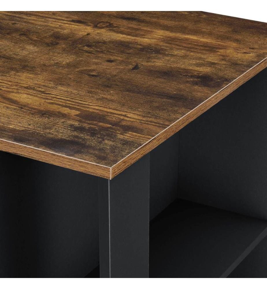 Bartheke Danderyd 120x60x105.5 cm mit 3 Ablageflächen Schwarz Holz
