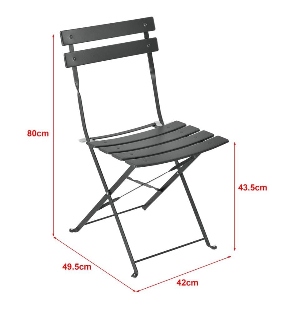 Bistro Set Caprile 3-tlg. Dunkelgrau