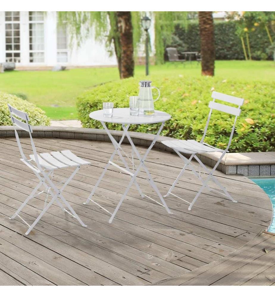 Bistro Set Caprile 3 pcs. blanc