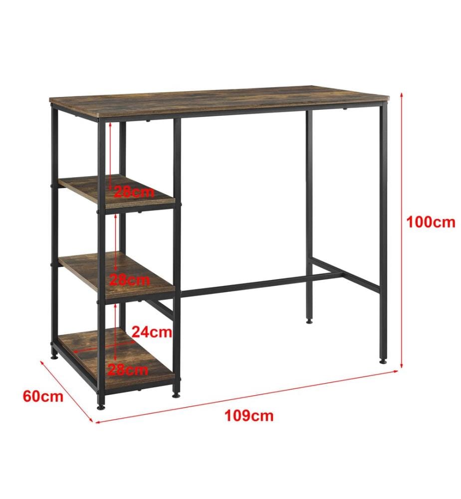 Bartisch Växjö 100x109x60 cm Dunkler Holzton