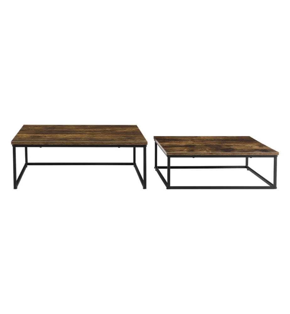 Couchtisch-Set Haninge 2er Set rund Dunkler Holzton