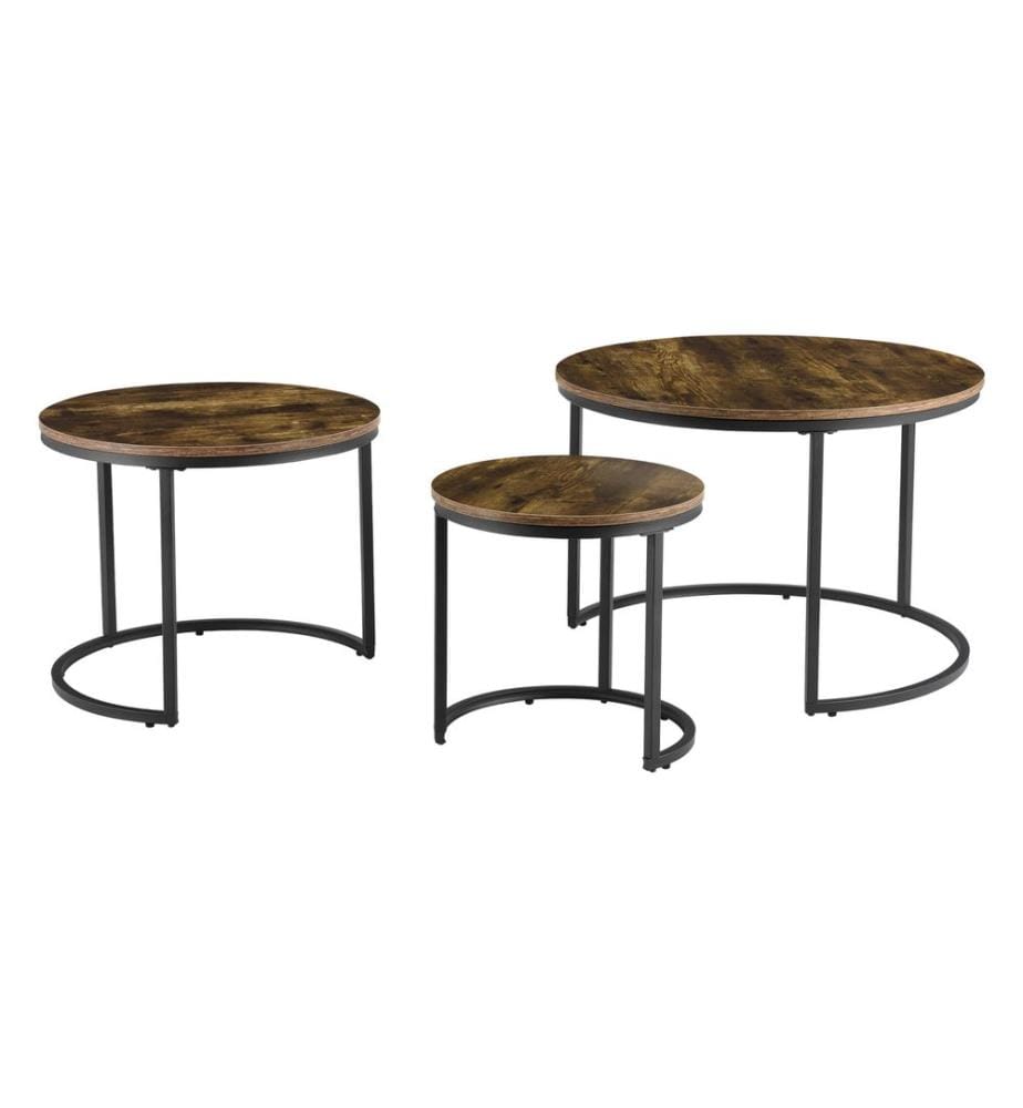 Couchtisch-Set Arvidsjaur 3er Set Dunkler Holzton