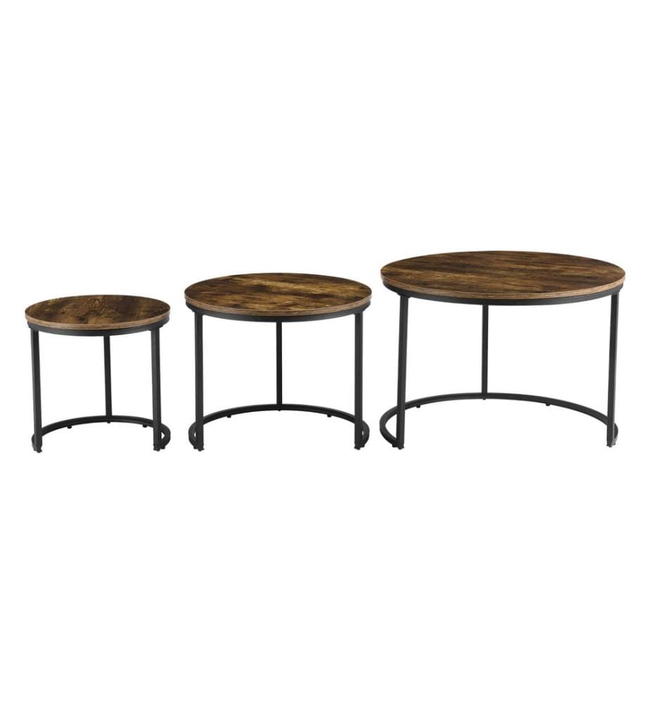 Couchtisch-Set Arvidsjaur 3er Set Dunkler Holzton