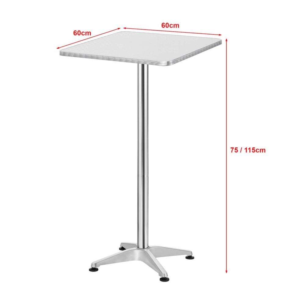 Bar and bistro table Järpen height-adjustable square