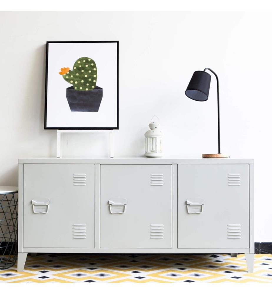 Fernsehtisch Kotka mit drei Schranktüren Stahl 58 x 113 x 40 cm