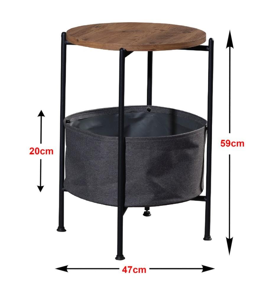 Table d'appoint Suonenjoki 59x47 cm noir imitation noyer