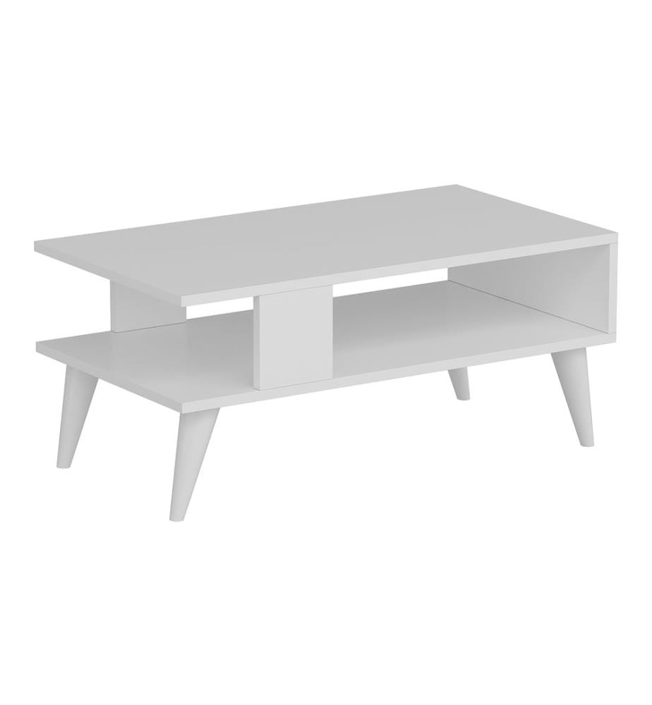 Table basse Lycksele 40x90x45 cm Blanc