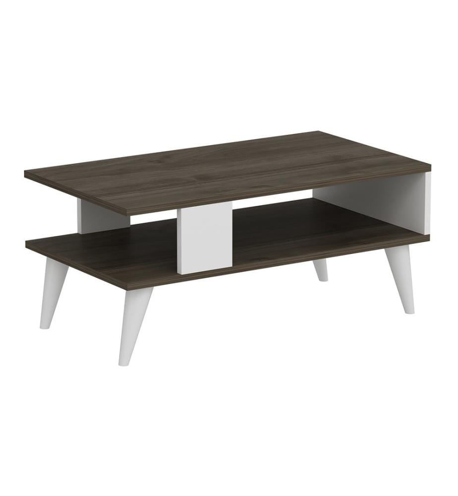 Table basse Lycksele 40x90x45 cm imitation noyer blanc