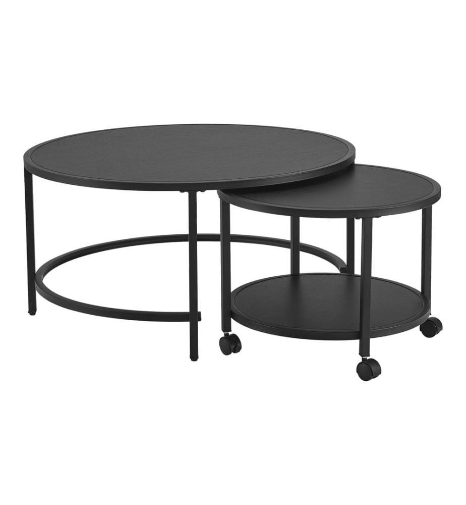 Table basse Værøy en set de 2, noir. mat