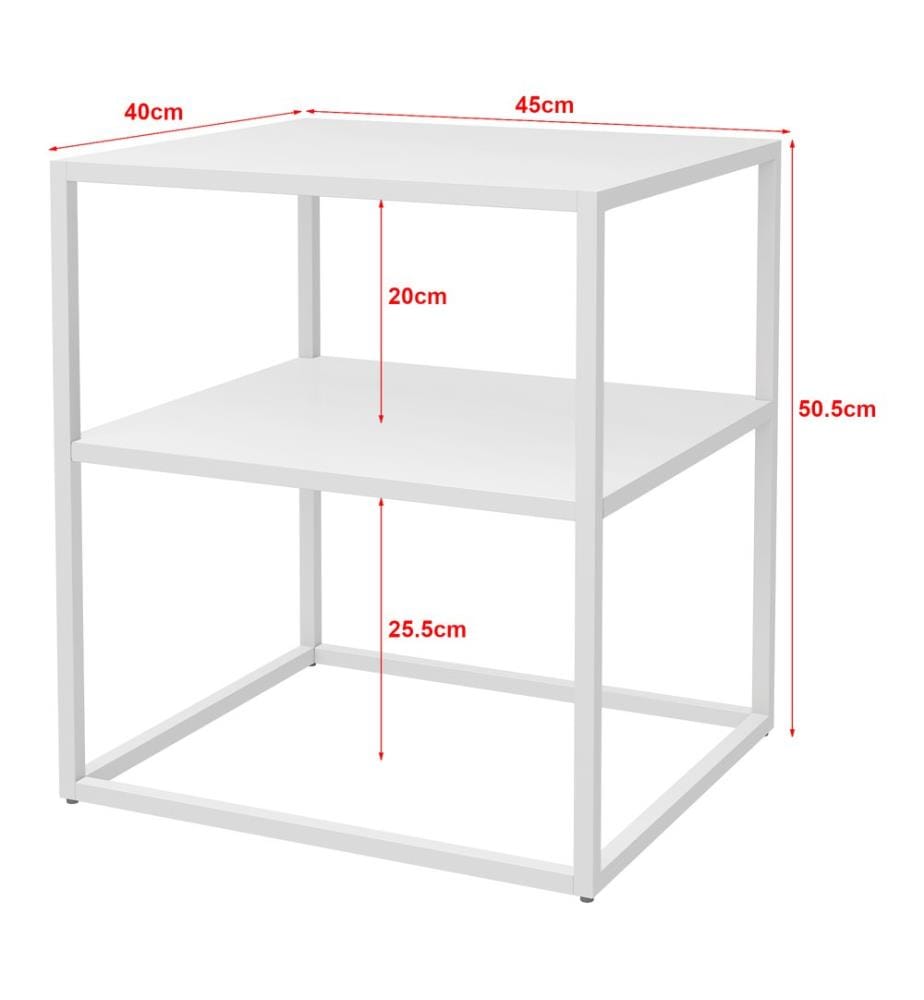 Table d'appoint Raahe avec plateau Blanc
