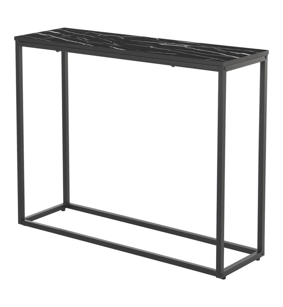 Tavolo consolle Kittilä 80x100x30 cm look marmo nero