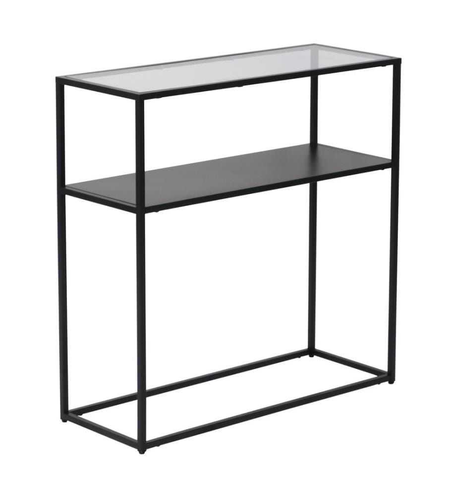 Table console Kuhmo Noir Plateau de table en verre