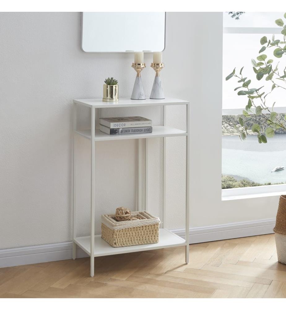 Tavolo consolle Kumlinge 55x30x85 cm Bianco