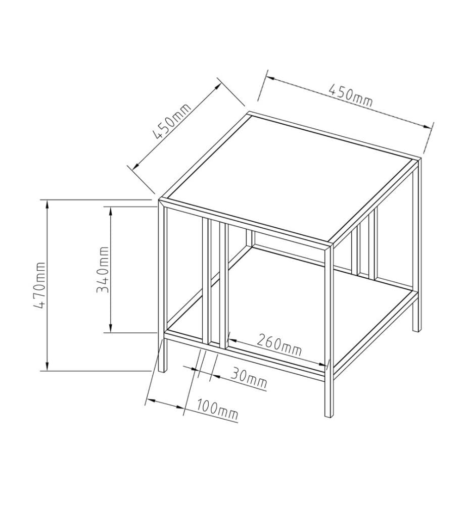 Table d'appoint Kumlinge 45x45x47 cm noir